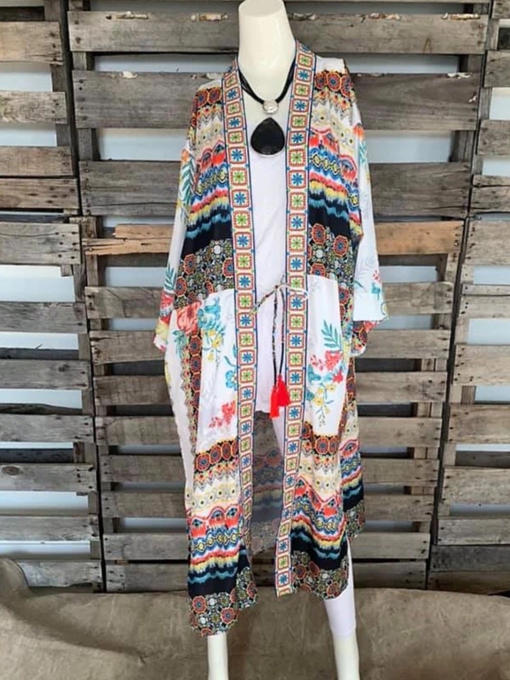 Karyn Seo floral and abstract print Kimono duster Size Small